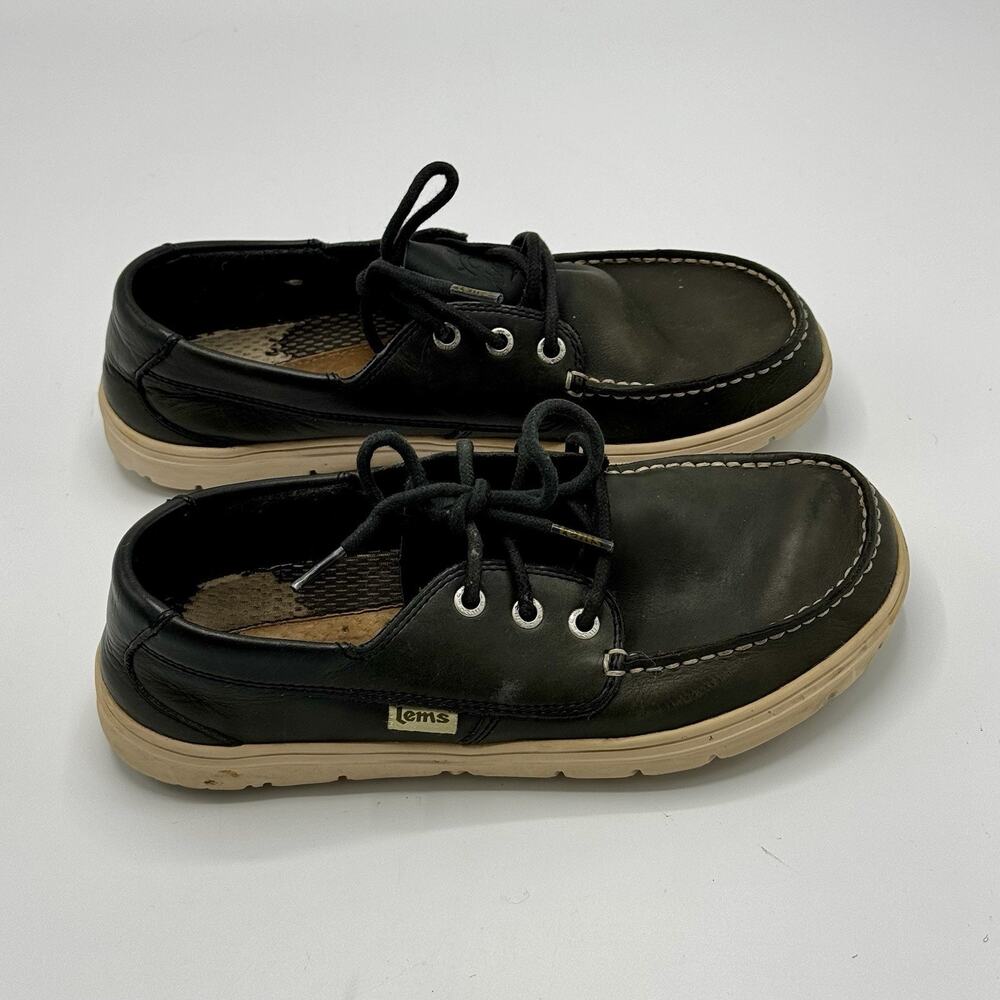 Lems "Mariner" Leather Navy Minimalist Boat Shoes Womens 9 Mens 7.5 EU 40 Preppy